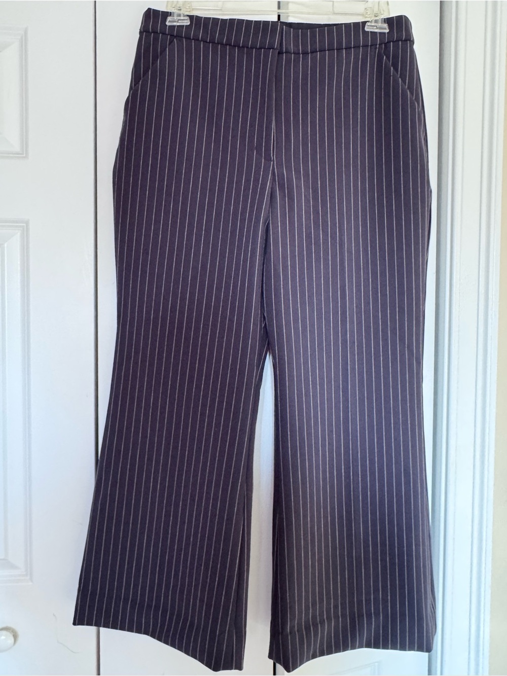 Express Editor Dress Pants Navy Blue Pinstripe